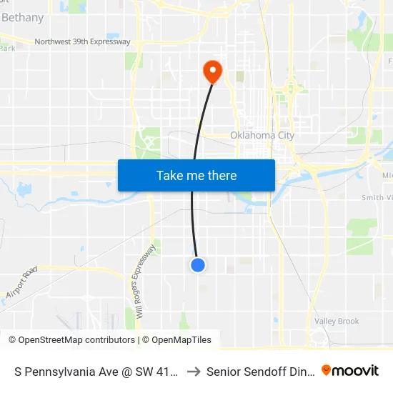 S Pennsylvania Ave @ SW 41st St to Senior Sendoff Dinner map