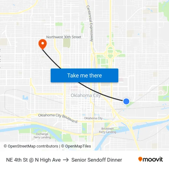 NE 4th St @ N High Ave to Senior Sendoff Dinner map