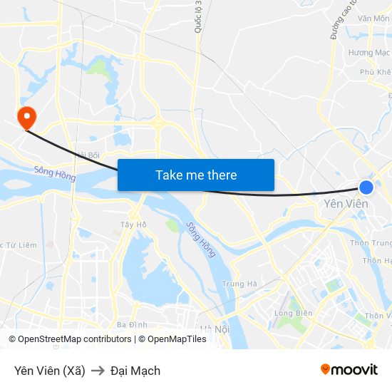 Yên Viên (Xã) to Đại Mạch map