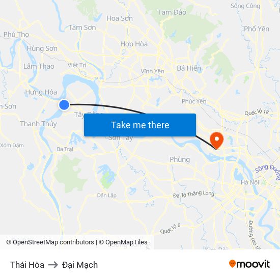 Thái Hòa to Đại Mạch map