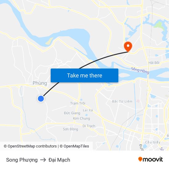 Song Phượng to Đại Mạch map