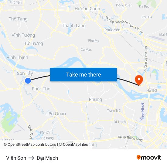 Viên Sơn to Đại Mạch map