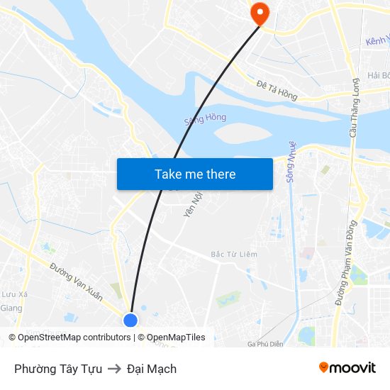 Phường Tây Tựu to Đại Mạch map