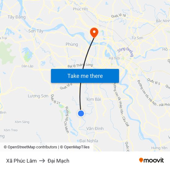 Xã Phúc Lâm to Đại Mạch map