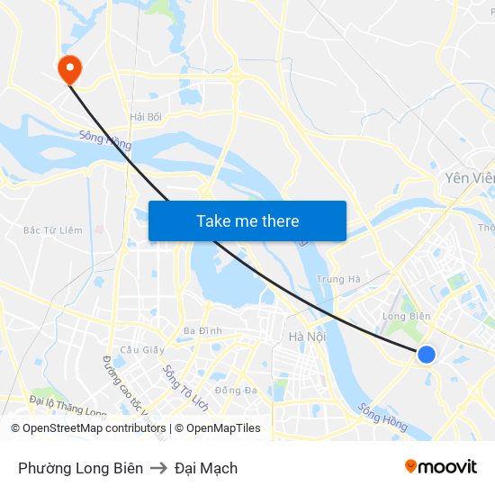 Phường Long Biên to Đại Mạch map