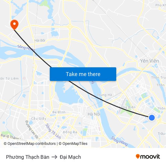 Phường Thạch Bàn to Đại Mạch map