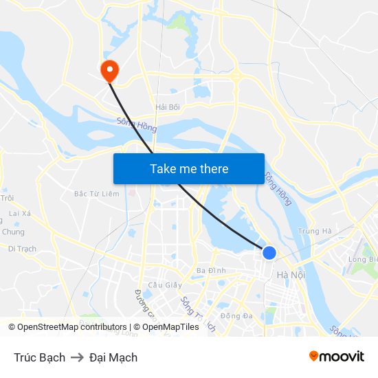 Trúc Bạch to Đại Mạch map