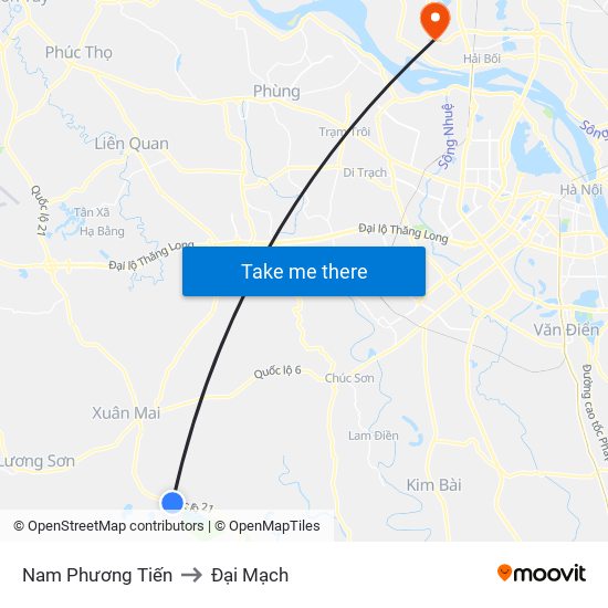 Nam Phương Tiến to Đại Mạch map