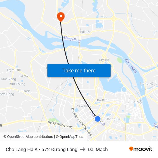 Chợ Láng Hạ A - 572 Đường Láng to Đại Mạch map