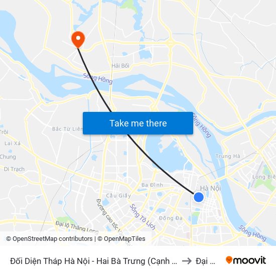 Đối Diện Tháp Hà Nội - Hai Bà Trưng (Cạnh 56 Hai Bà Trưng) to Đại Mạch map