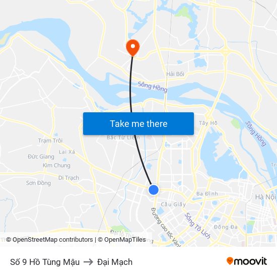 Số 9 Hồ Tùng Mậu to Đại Mạch map