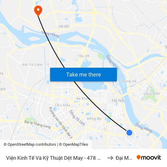 Viện Kinh Tế Và Kỹ Thuật Dệt May - 478 Minh Khai to Đại Mạch map