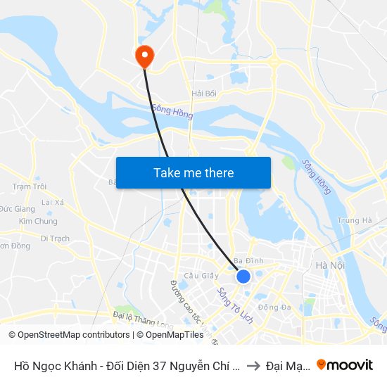 Hồ Ngọc Khánh - Đối Diện 37 Nguyễn Chí Thanh to Đại Mạch map