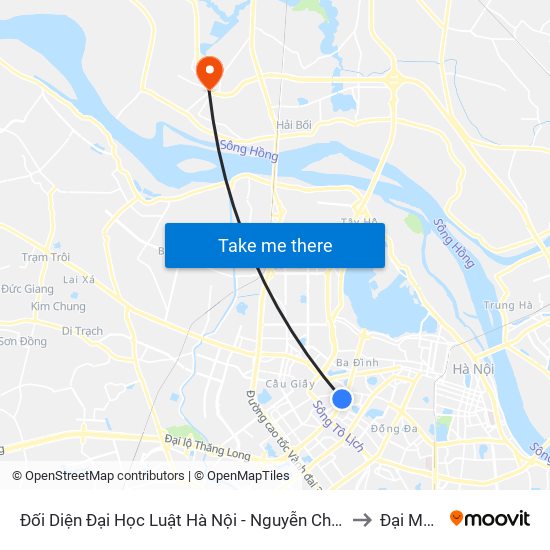 Đối Diện Đại Học Luật Hà Nội - Nguyễn Chí Thanh to Đại Mạch map