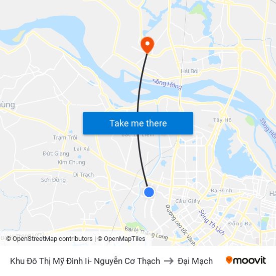 Khu Đô Thị Mỹ Đình Ii- Nguyễn Cơ Thạch to Đại Mạch map
