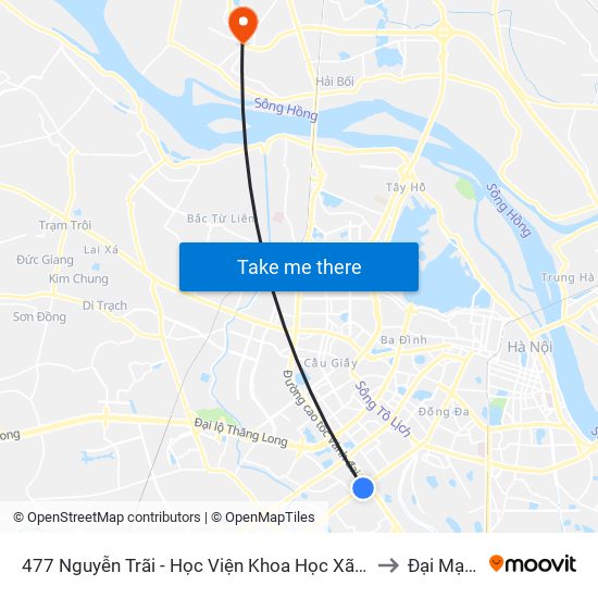 477 Nguyễn Trãi - Học Viện Khoa Học Xã Hội to Đại Mạch map