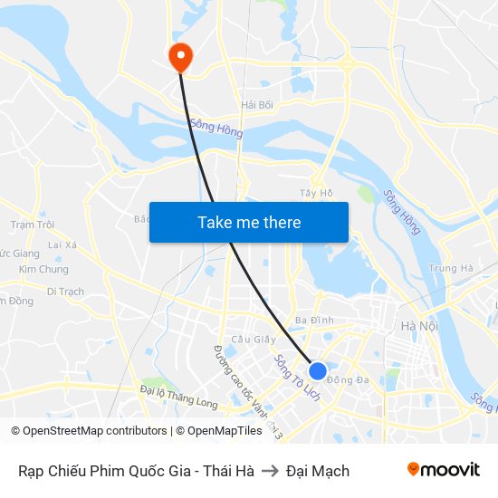 Rạp Chiếu Phim Quốc Gia - Thái Hà to Đại Mạch map