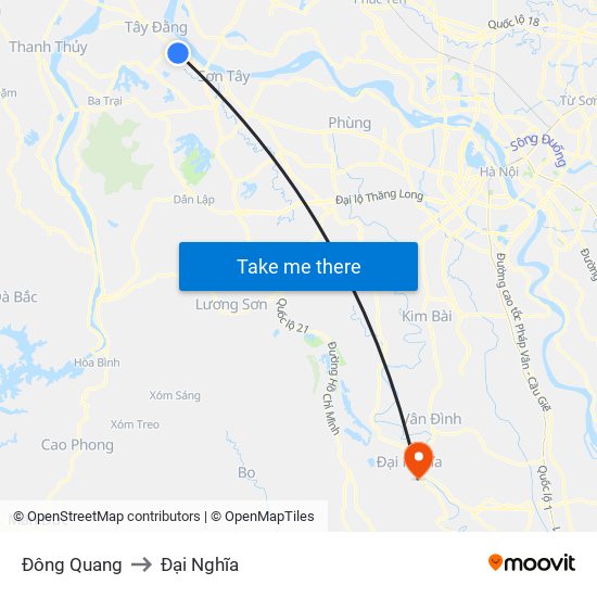 Đông Quang to Đại Nghĩa map