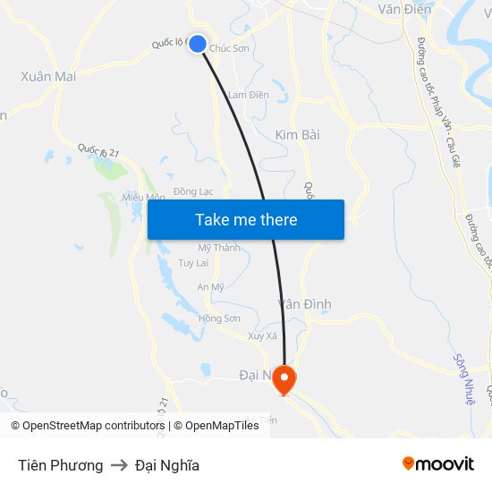 Tiên Phương to Đại Nghĩa map