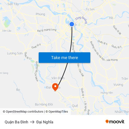 Quận Ba Đình to Đại Nghĩa map