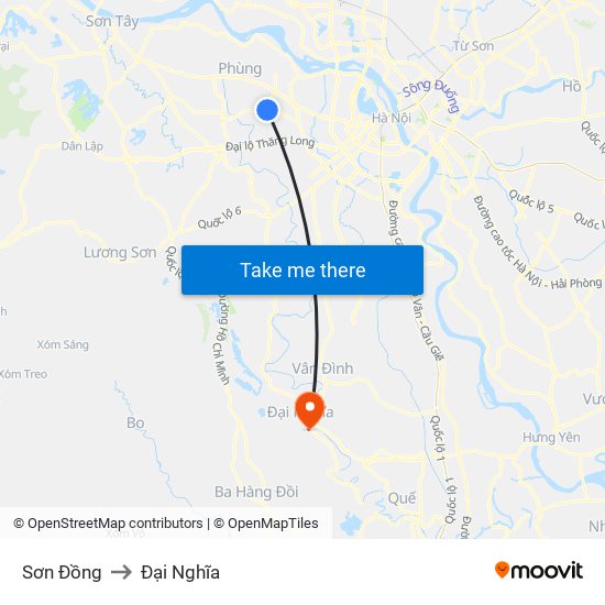 Sơn Đồng to Đại Nghĩa map