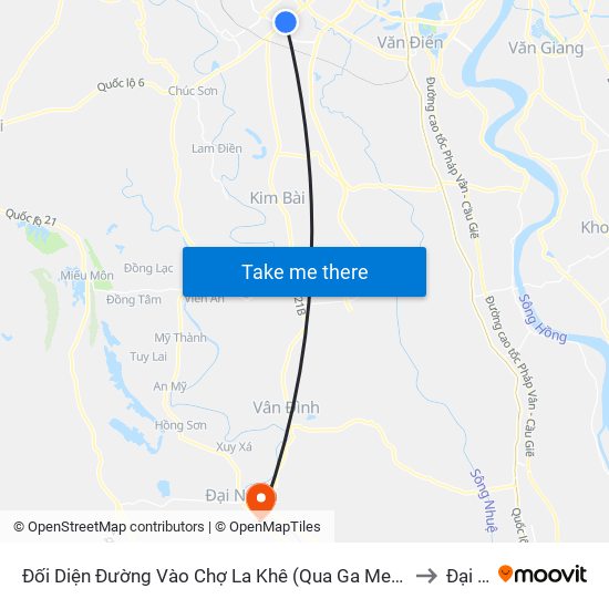 Đối Diện Đường Vào Chợ La Khê (Qua Ga Metro La Khê) - 405 Quang Trung (Hà Đông) to Đại Nghĩa map