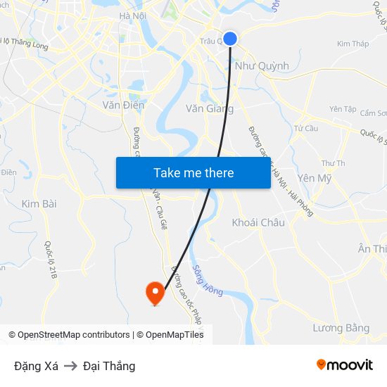 Đặng Xá to Đại Thắng map