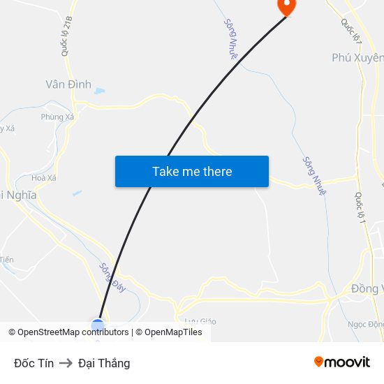 Đốc Tín to Đại Thắng map