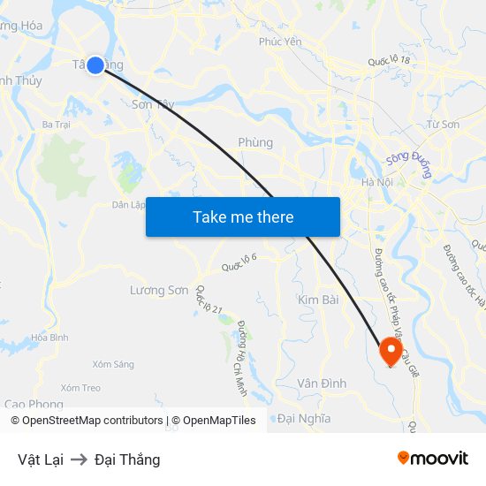 Vật Lại to Đại Thắng map