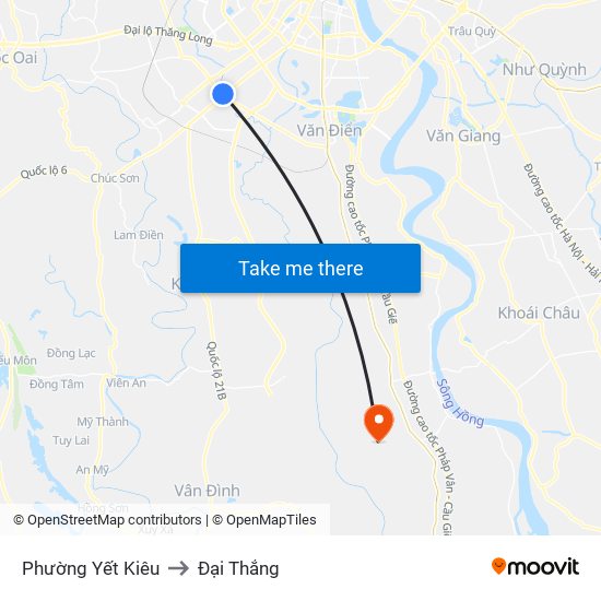 Phường Yết Kiêu to Đại Thắng map