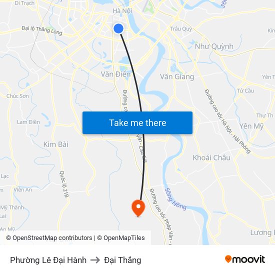 Phường Lê Đại Hành to Đại Thắng map