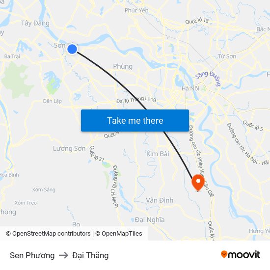 Sen Phương to Đại Thắng map