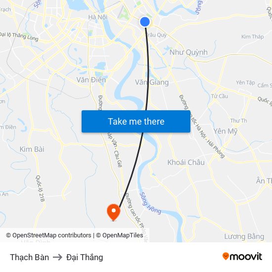 Thạch Bàn to Đại Thắng map