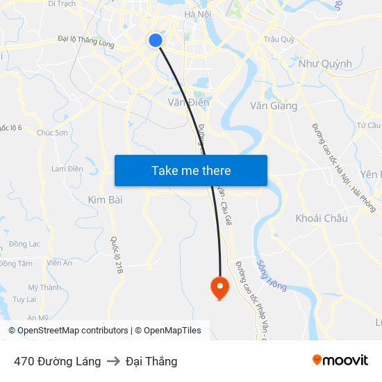 470 Đường Láng to Đại Thắng map