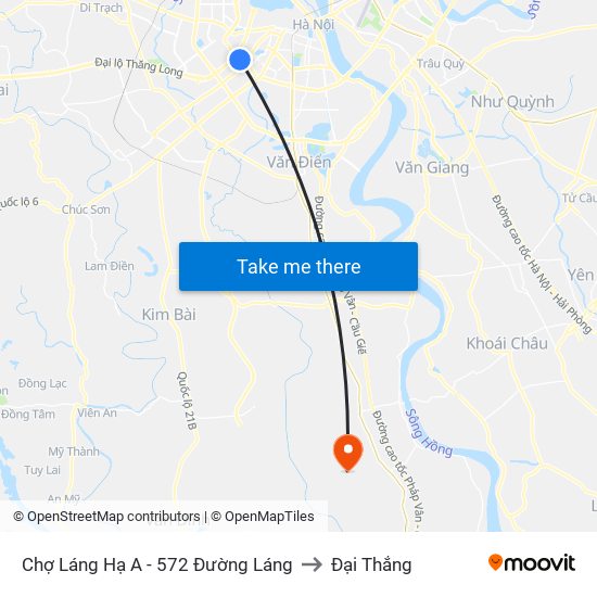 Chợ Láng Hạ A - 572 Đường Láng to Đại Thắng map