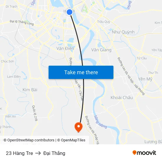 23 Hàng Tre to Đại Thắng map