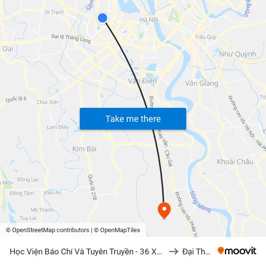 Học Viện Báo Chí Và Tuyên Truyền - 36 Xuân Thủy to Đại Thắng map