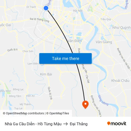 Nhà Ga Cầu Diễn - Hồ Tùng Mậu to Đại Thắng map