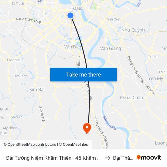 Đài Tưởng Niệm Khâm Thiên - 45 Khâm Thiên to Đại Thắng map