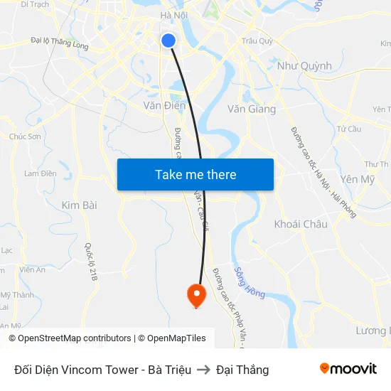 Đối Diện Vincom Tower - Bà Triệu to Đại Thắng map