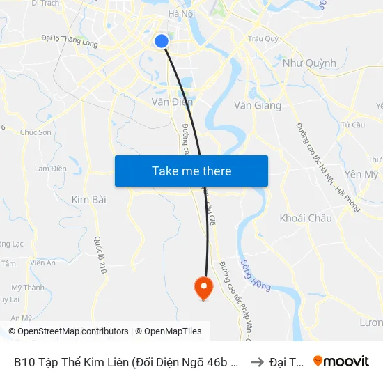 B10 Tập Thể Kim Liên (Đối Diện Ngõ 46b Phạm Ngọc Thạch) to Đại Thắng map
