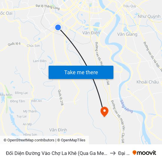 Đối Diện Đường Vào Chợ La Khê (Qua Ga Metro La Khê) - 405 Quang Trung (Hà Đông) to Đại Thắng map