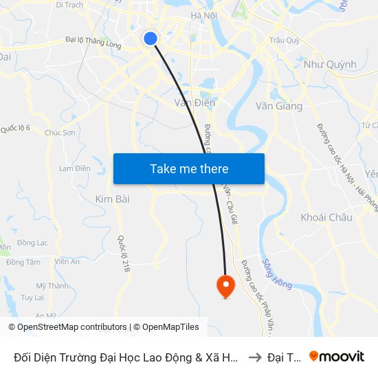 Đối Diện Trường Đại Học Lao Động & Xã Hội - 48 Trần Duy Hưng to Đại Thắng map