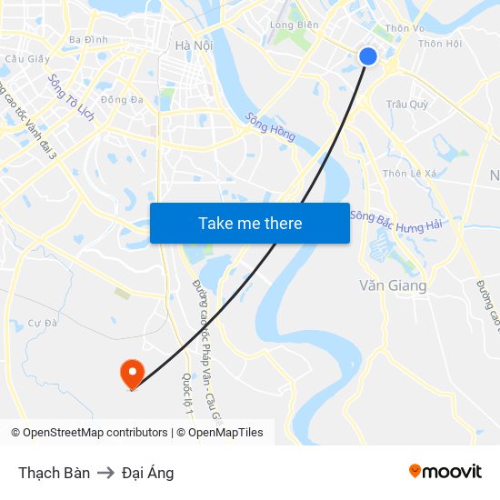 Thạch Bàn to Đại Áng map