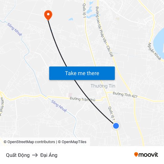 Quất Động to Đại Áng map