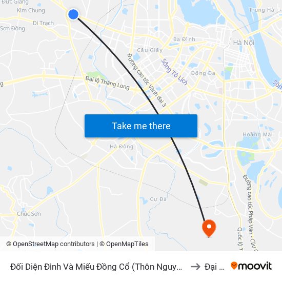 Đối Diện Đình Và Miếu Đồng Cổ (Thôn Nguyên Xá) - Đường 32 to Đại Áng map