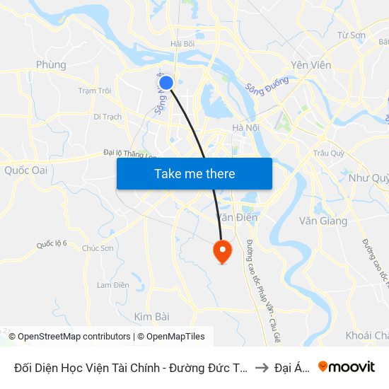 Đối Diện Học Viện Tài Chính - Đường Đức Thắng to Đại Áng map