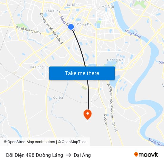 Đối Diện 498 Đường Láng to Đại Áng map