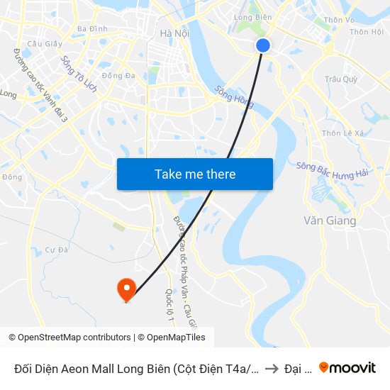 Đối Diện Aeon Mall Long Biên (Cột Điện T4a/2a-B Đường Cổ Linh) to Đại Áng map