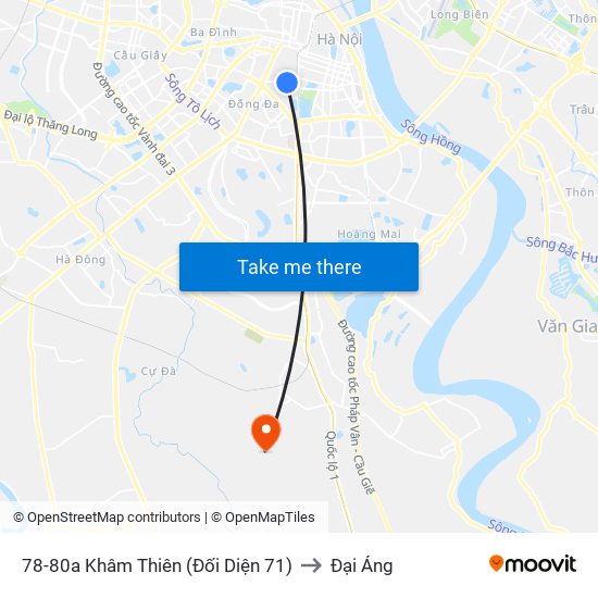 78-80a Khâm Thiên (Đối Diện 71) to Đại Áng map